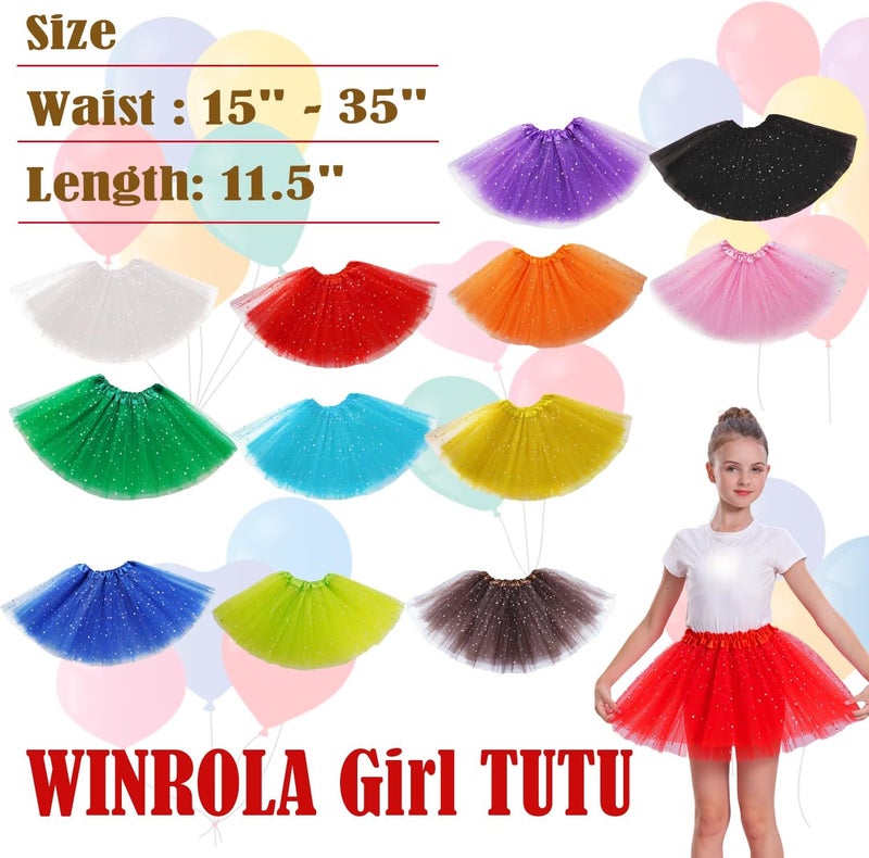 WINROLA Girls Stars Sequins Tutu Skirt Princess Ballet Dance Tutu Dress 3 Layered Halloween Christmas Tutu - Image 3
